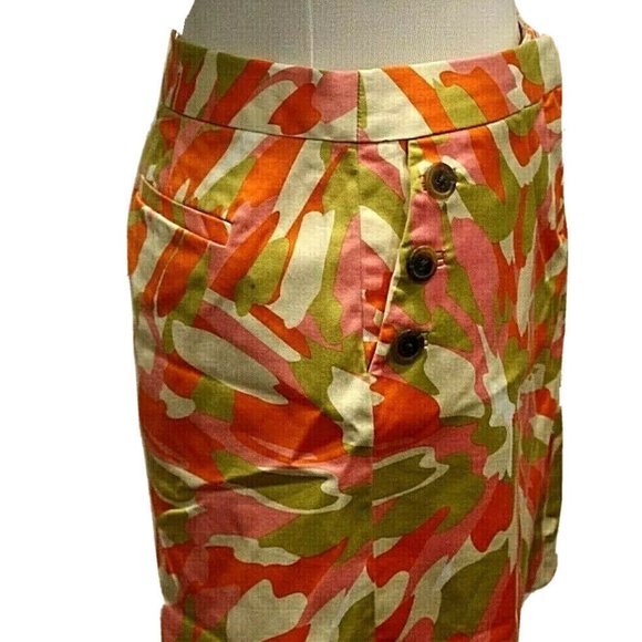 J.CREW Multi-Color Abstract Print Zip Front Skirt - Picture 4 of 5